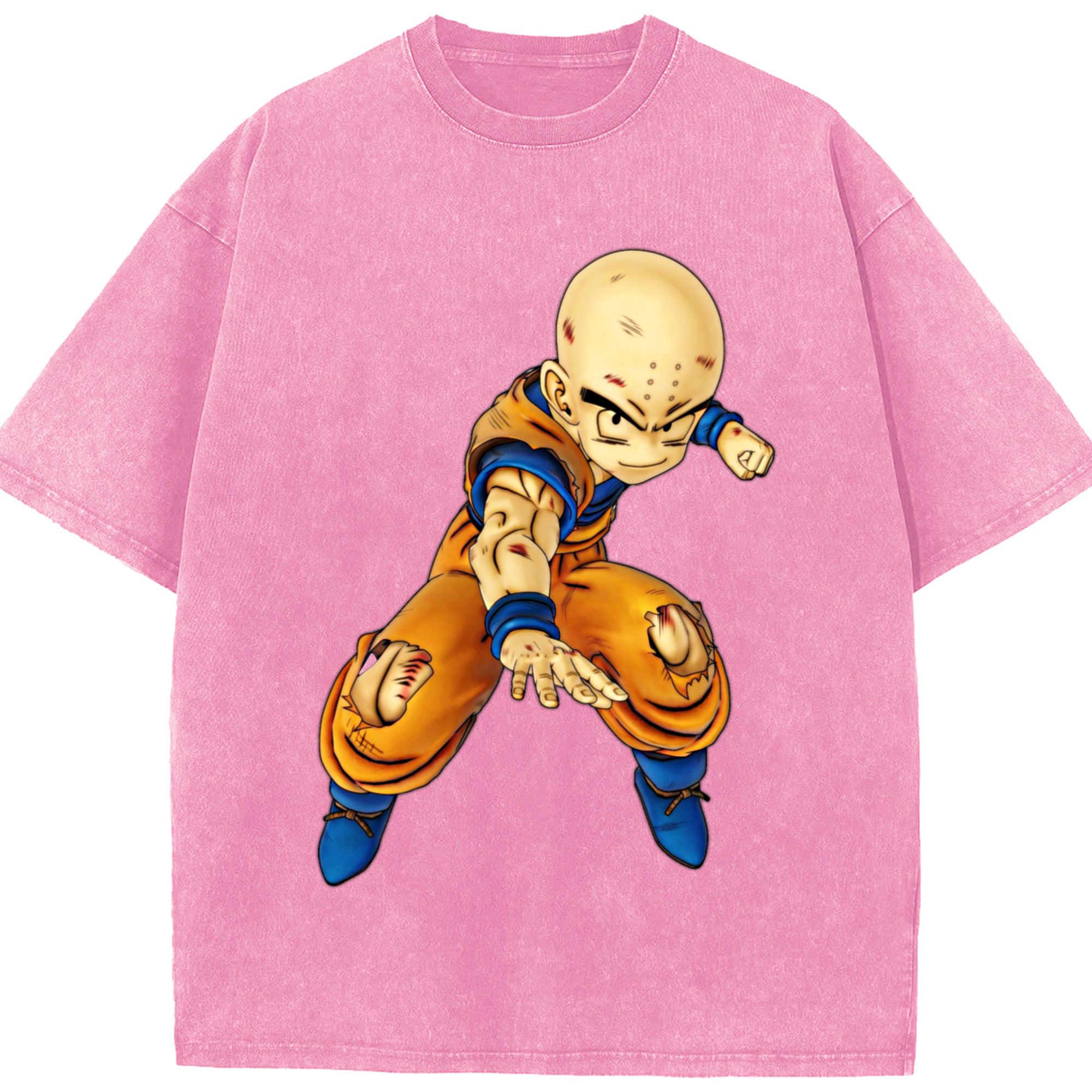 （画像用） ドラゴンボール クリリン DRAGON BALL krillin 綿100% ヴィンテージ風 半袖Tシャツ（フロントプリント）